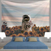 Lofaris Astronauts Floral Novelty Still Life Wall Tapestry